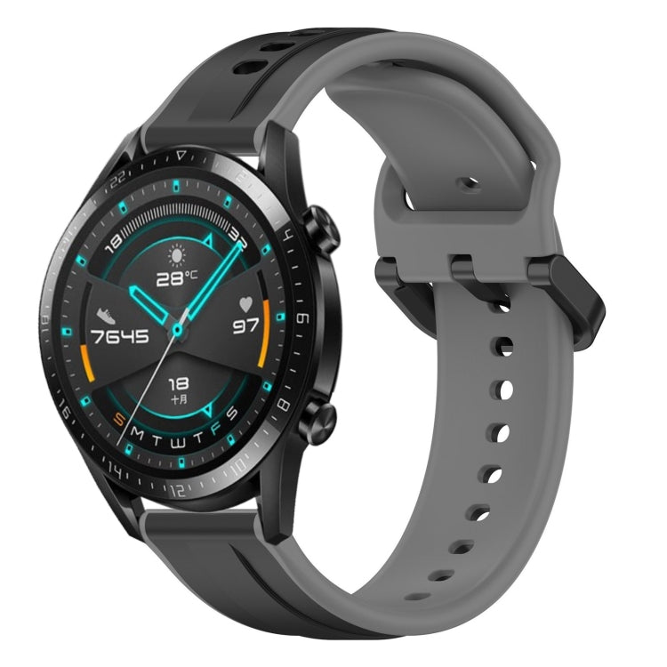 For Huawei GT2 46mm 22mm Convex Loop Two-Color Silicone Watch Band
