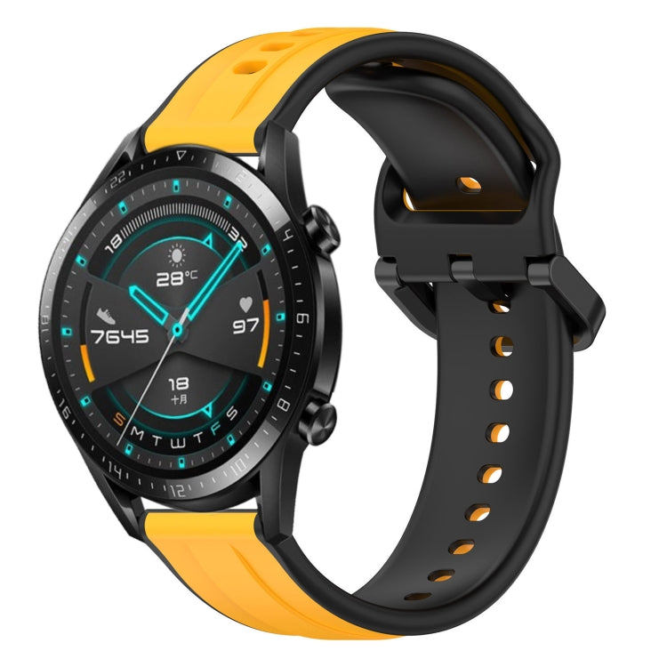 For Huawei GT2 46mm 22mm Convex Loop Two-Color Silicone Watch Band