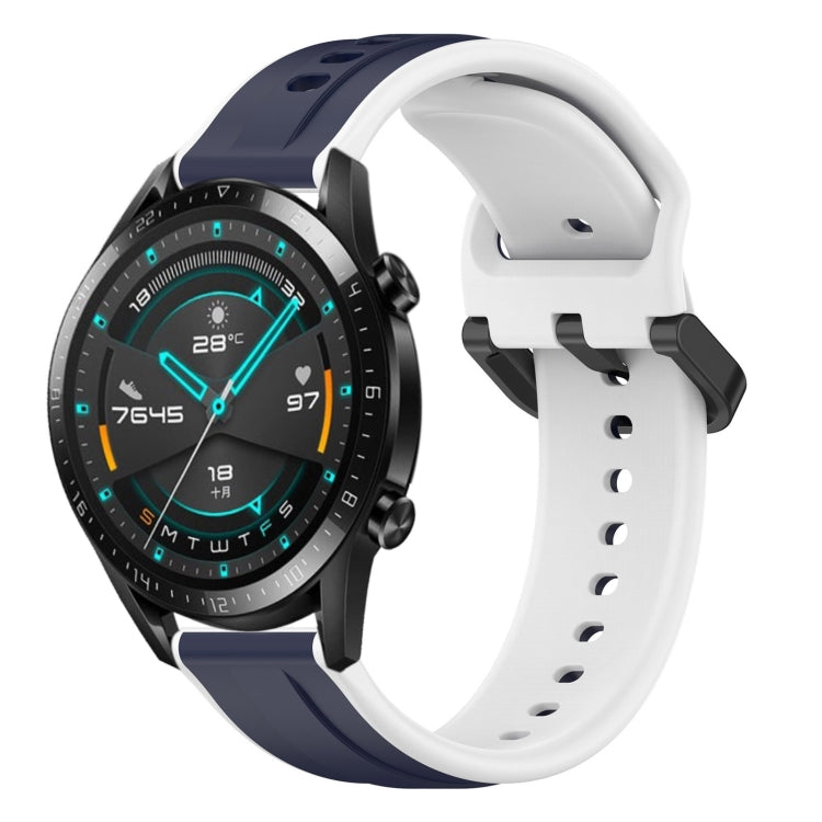 For Huawei GT2 46mm 22mm Convex Loop Two-Color Silicone Watch Band