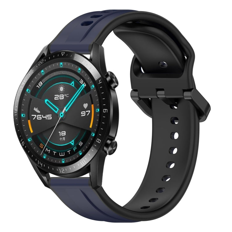 For Huawei GT2 46mm 22mm Convex Loop Two-Color Silicone Watch Band