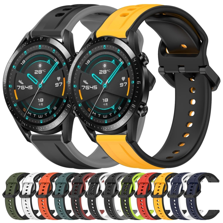 For Huawei GT2 46mm 22mm Convex Loop Two-Color Silicone Watch Band