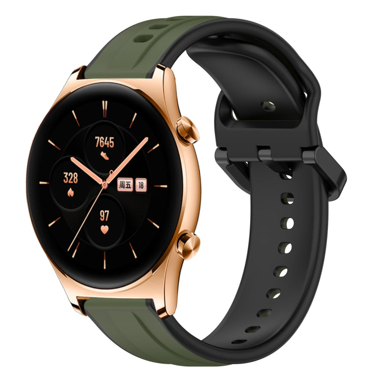 For Honor Watch GS 3 22mm Convex Loop Two-Color Silicone Watch Band