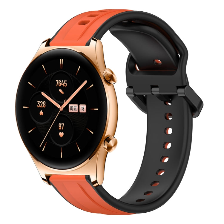 For Honor Watch GS 3 22mm Convex Loop Two-Color Silicone Watch Band