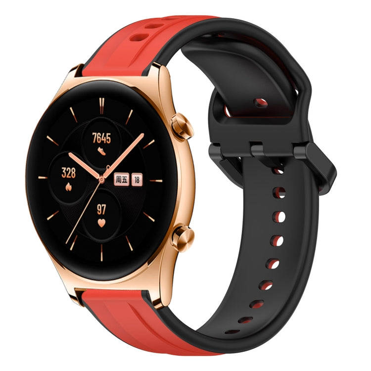 For Honor Watch GS 3 22mm Convex Loop Two-Color Silicone Watch Band