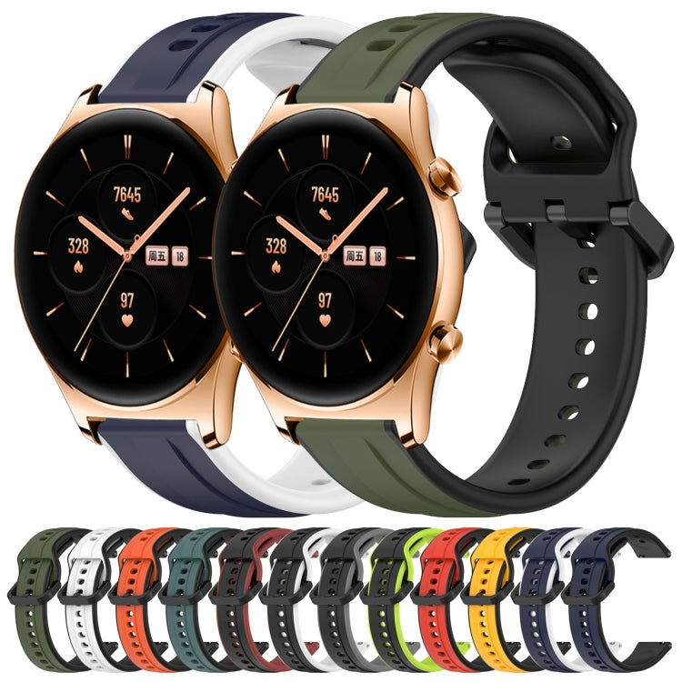 For Honor Watch GS 3 22mm Convex Loop Two-Color Silicone Watch Band