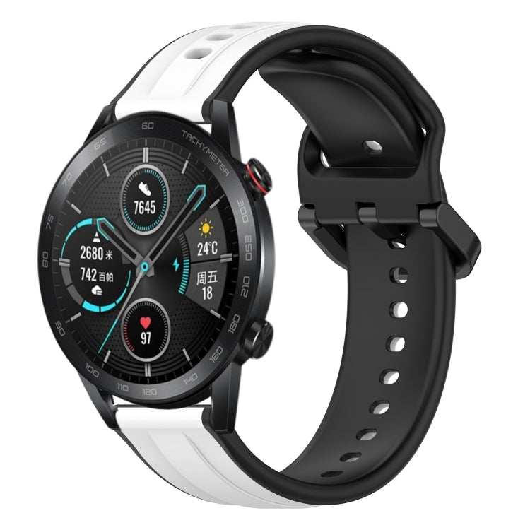 For Honor Magic Watch 2 46mm 22mm Convex Loop Two-Color Silicone Watch Band