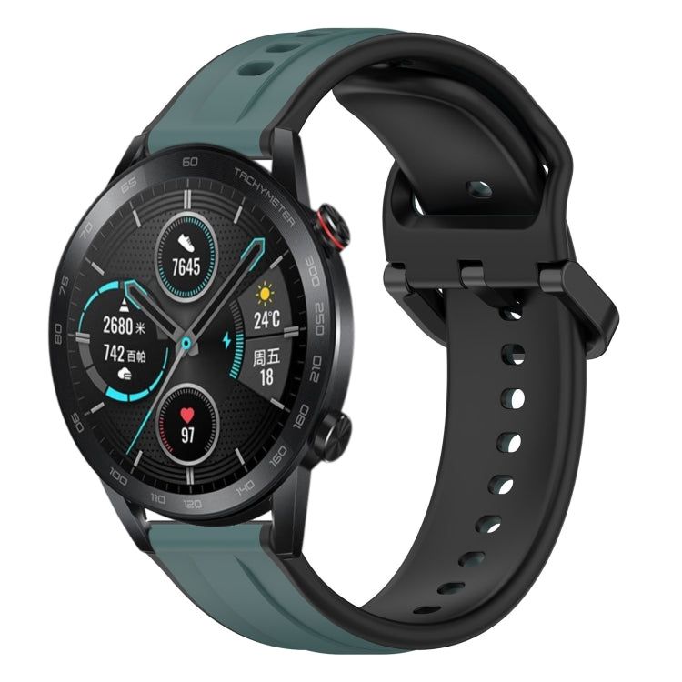 For Honor Magic Watch 2 46mm 22mm Convex Loop Two-Color Silicone Watch Band