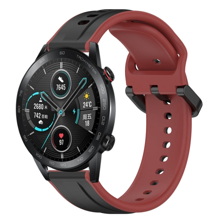 For Honor Magic Watch 2 46mm 22mm Convex Loop Two-Color Silicone Watch Band