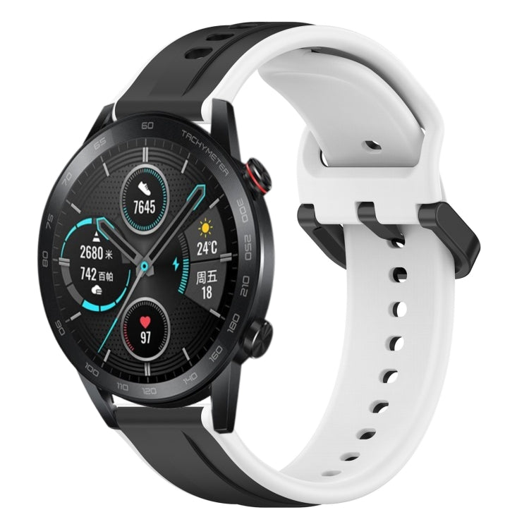 For Honor Magic Watch 2 46mm 22mm Convex Loop Two-Color Silicone Watch Band