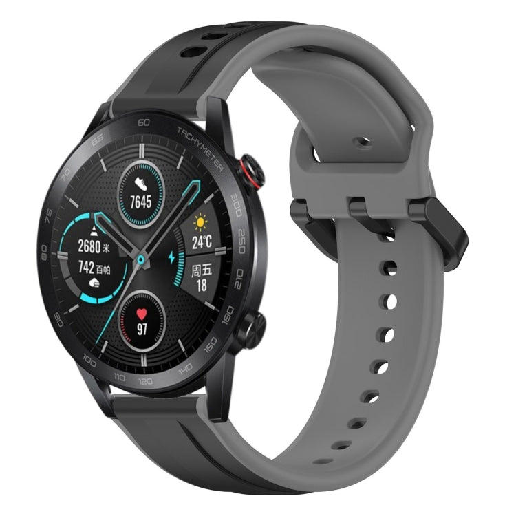 For Honor Magic Watch 2 46mm 22mm Convex Loop Two-Color Silicone Watch Band