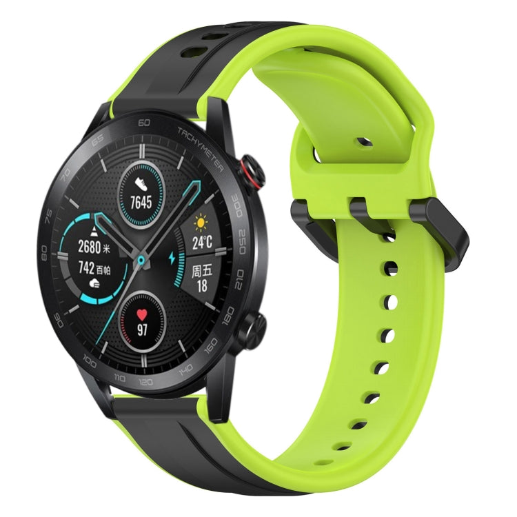 For Honor Magic Watch 2 46mm 22mm Convex Loop Two-Color Silicone Watch Band