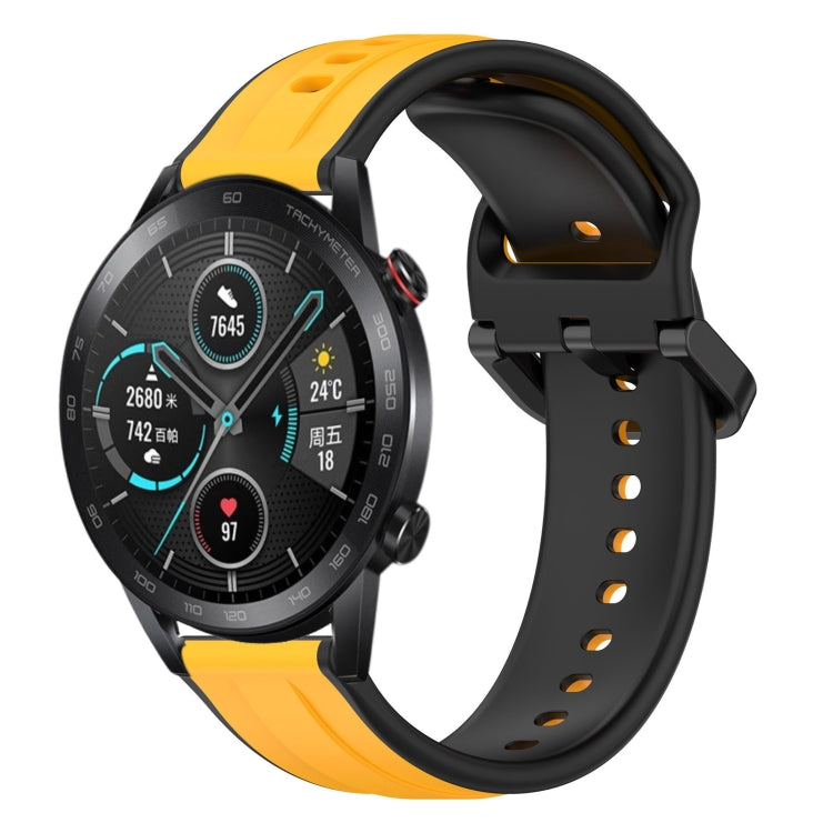 For Honor Magic Watch 2 46mm 22mm Convex Loop Two-Color Silicone Watch Band