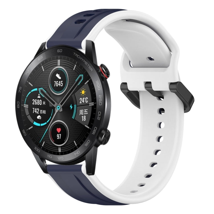For Honor Magic Watch 2 46mm 22mm Convex Loop Two-Color Silicone Watch Band
