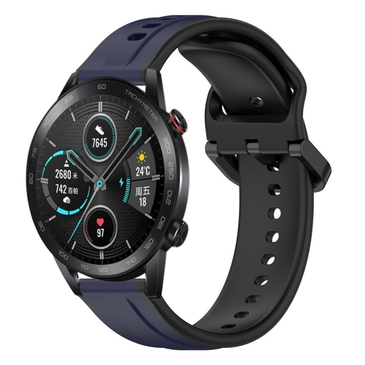For Honor Magic Watch 2 46mm 22mm Convex Loop Two-Color Silicone Watch Band