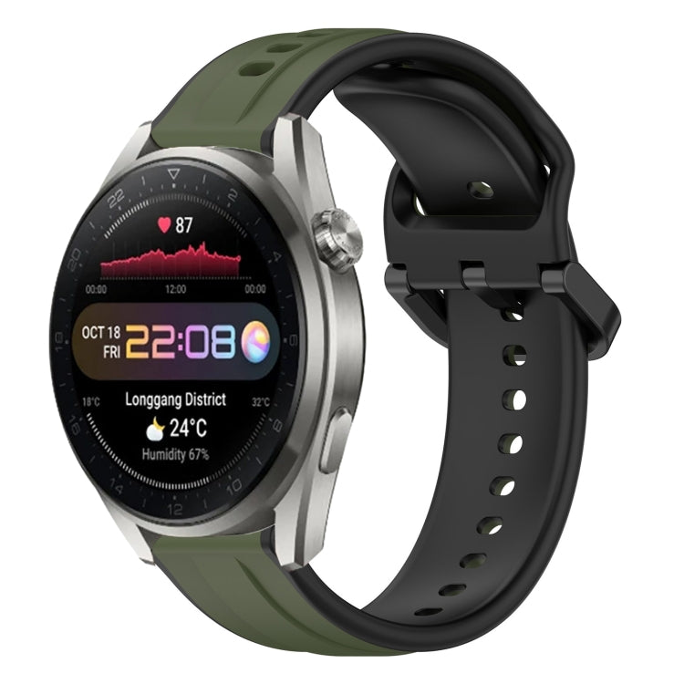 For Huawei Watch 3 Pro New 22mm Convex Loop Two-Color Silicone Watch Band