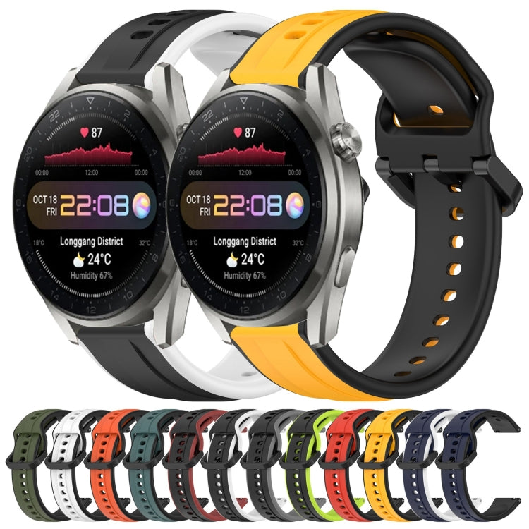 For Huawei Watch 3 Pro New 22mm Convex Loop Two-Color Silicone Watch Band