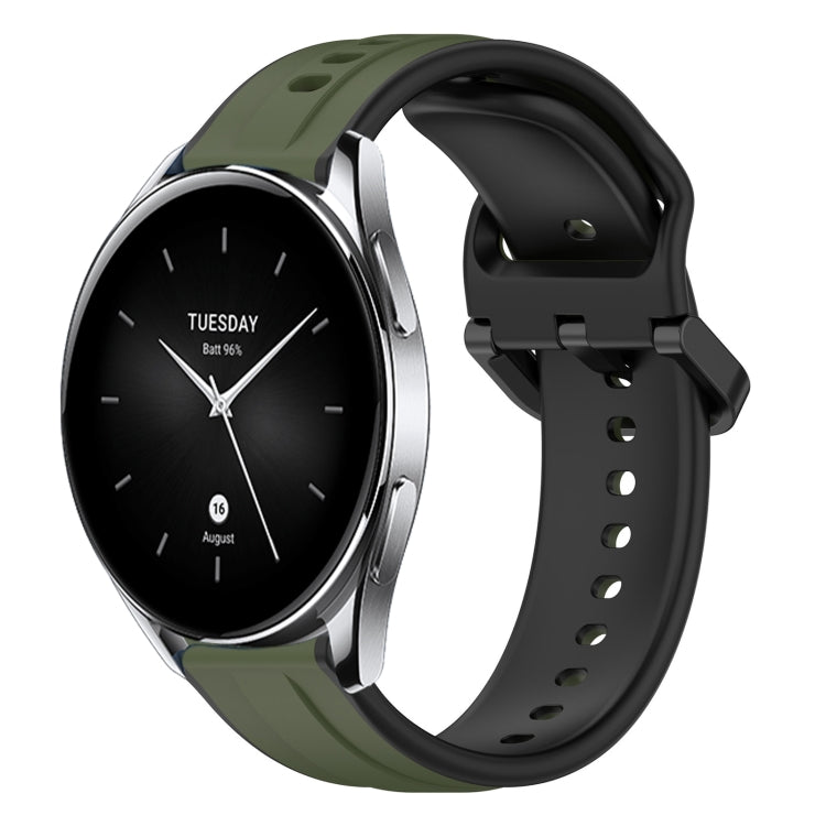 For Xiaomi Watch S2 42mm 22mm Convex Loop Two-Color Silicone Watch Band
