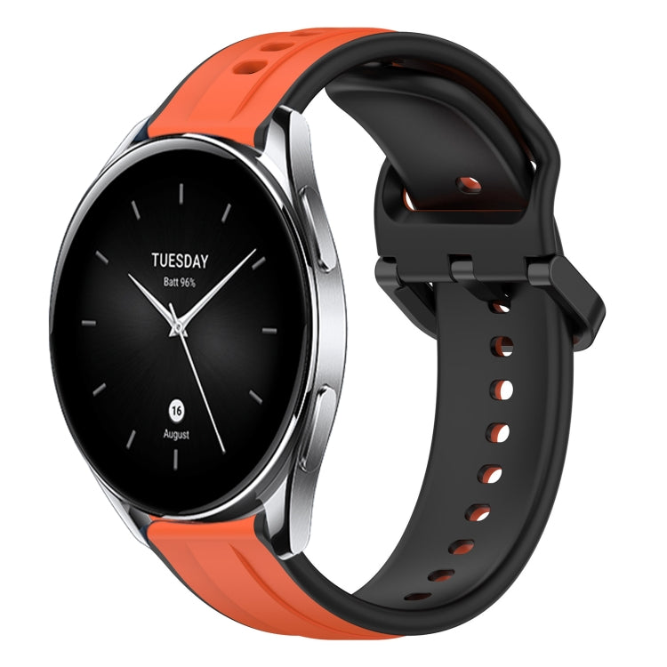For Xiaomi Watch S2 42mm 22mm Convex Loop Two-Color Silicone Watch Band