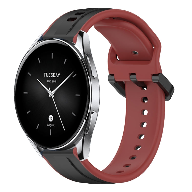 For Xiaomi Watch S2 42mm 22mm Convex Loop Two-Color Silicone Watch Band