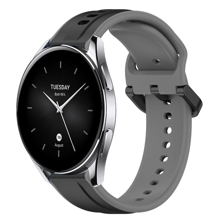 For Xiaomi Watch S2 42mm 22mm Convex Loop Two-Color Silicone Watch Band