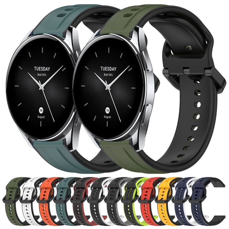 For Xiaomi Watch S2 42mm 22mm Convex Loop Two-Color Silicone Watch Band