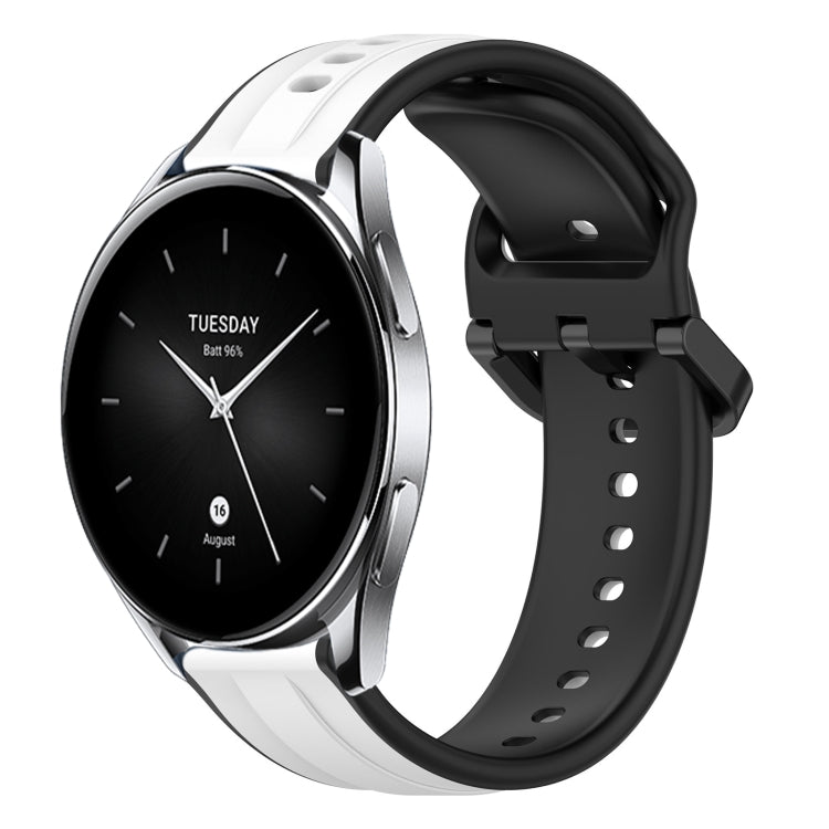 For Xiaomi Watch S2 46mm 22mm Convex Loop Two-Color Silicone Watch Band