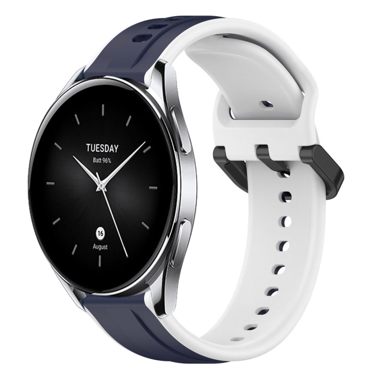 For Xiaomi Watch S2 46mm 22mm Convex Loop Two-Color Silicone Watch Band
