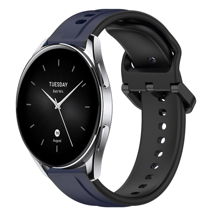 For Xiaomi Watch S2 46mm 22mm Convex Loop Two-Color Silicone Watch Band