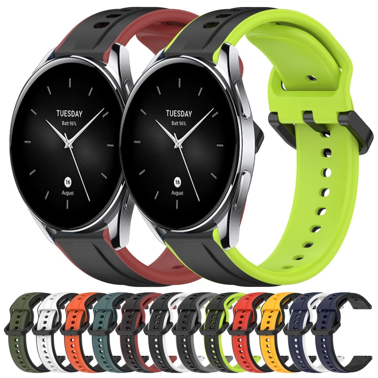 For Xiaomi Watch S2 46mm 22mm Convex Loop Two-Color Silicone Watch Band