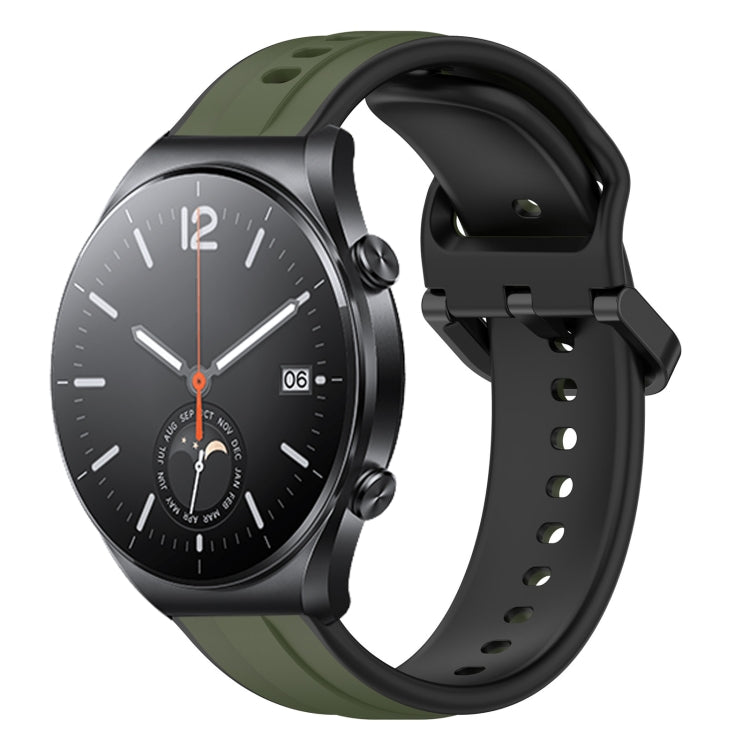 For Xiaomi MI Watch S1 22mm Convex Loop Two-Color Silicone Watch Band
