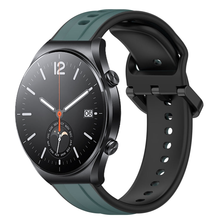 For Xiaomi MI Watch S1 22mm Convex Loop Two-Color Silicone Watch Band