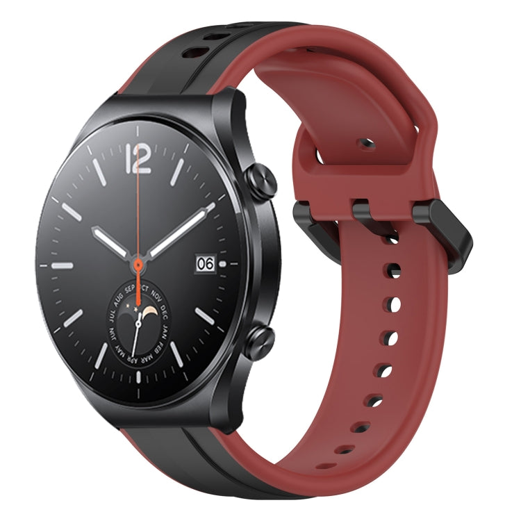 For Xiaomi MI Watch S1 22mm Convex Loop Two-Color Silicone Watch Band