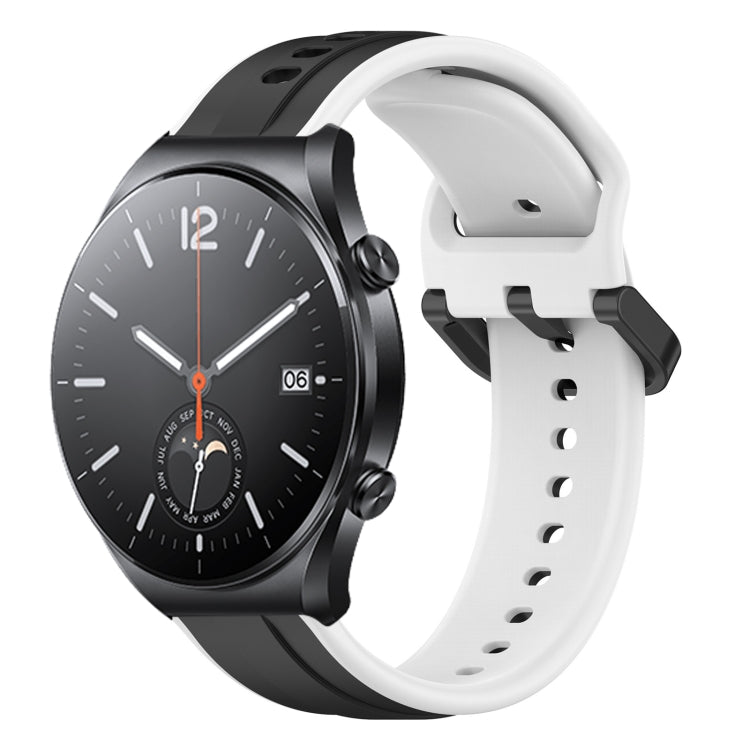 For Xiaomi MI Watch S1 22mm Convex Loop Two-Color Silicone Watch Band