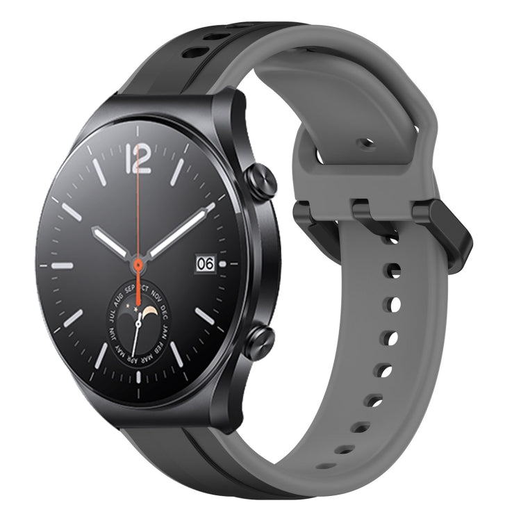 For Xiaomi MI Watch S1 22mm Convex Loop Two-Color Silicone Watch Band