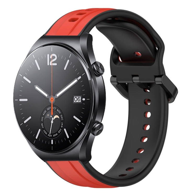For Xiaomi MI Watch S1 22mm Convex Loop Two-Color Silicone Watch Band