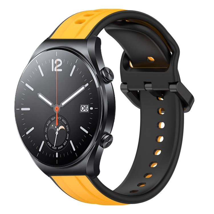 For Xiaomi MI Watch S1 22mm Convex Loop Two-Color Silicone Watch Band