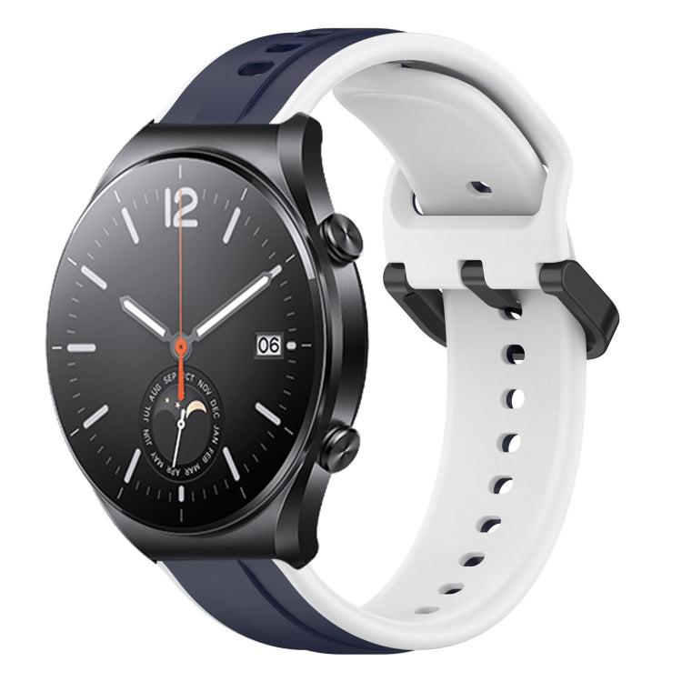 For Xiaomi MI Watch S1 22mm Convex Loop Two-Color Silicone Watch Band