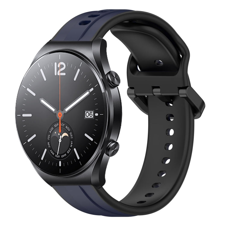 For Xiaomi MI Watch S1 22mm Convex Loop Two-Color Silicone Watch Band