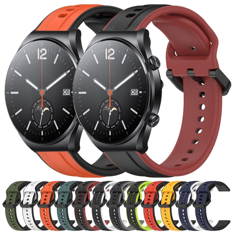 For Xiaomi MI Watch S1 22mm Convex Loop Two-Color Silicone Watch Band