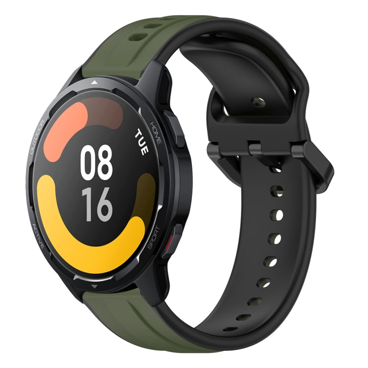 For Xiaomi Watch S1 Active 22mm Convex Loop Two-Color Silicone Watch Band