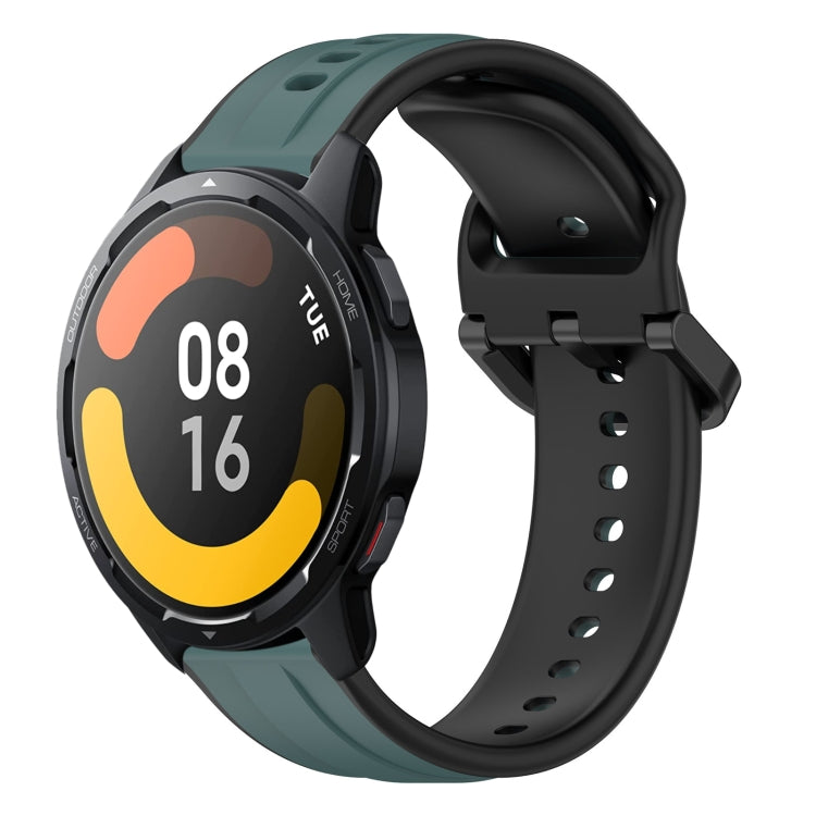 For Xiaomi Watch S1 Active 22mm Convex Loop Two-Color Silicone Watch Band