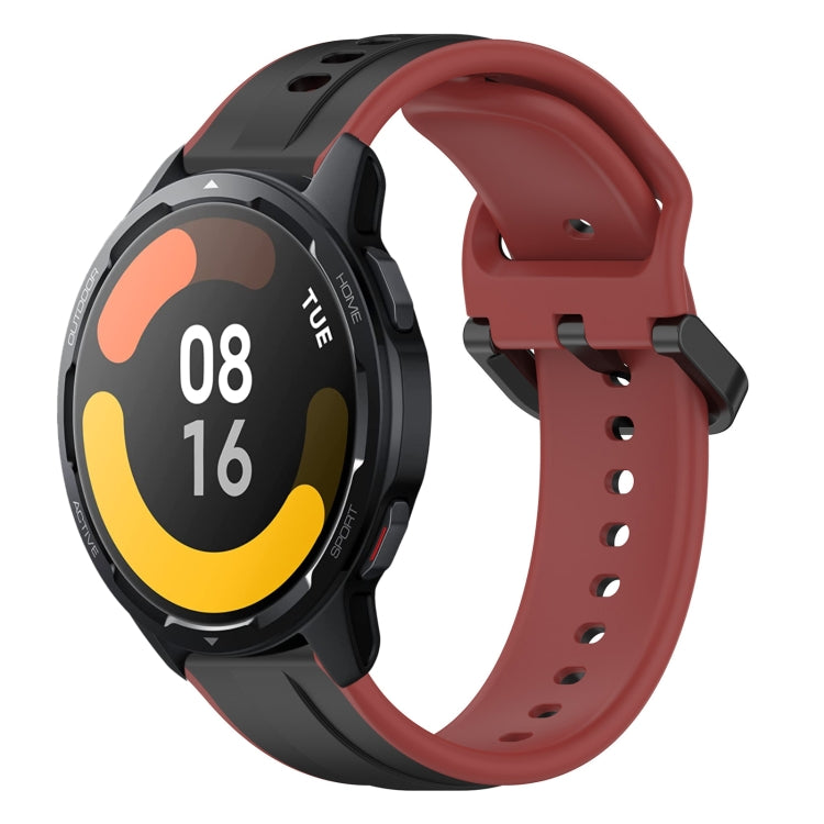 For Xiaomi Watch S1 Active 22mm Convex Loop Two-Color Silicone Watch Band