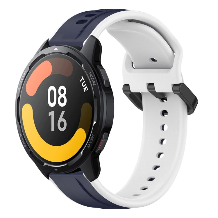 For Xiaomi Watch S1 Active 22mm Convex Loop Two-Color Silicone Watch Band