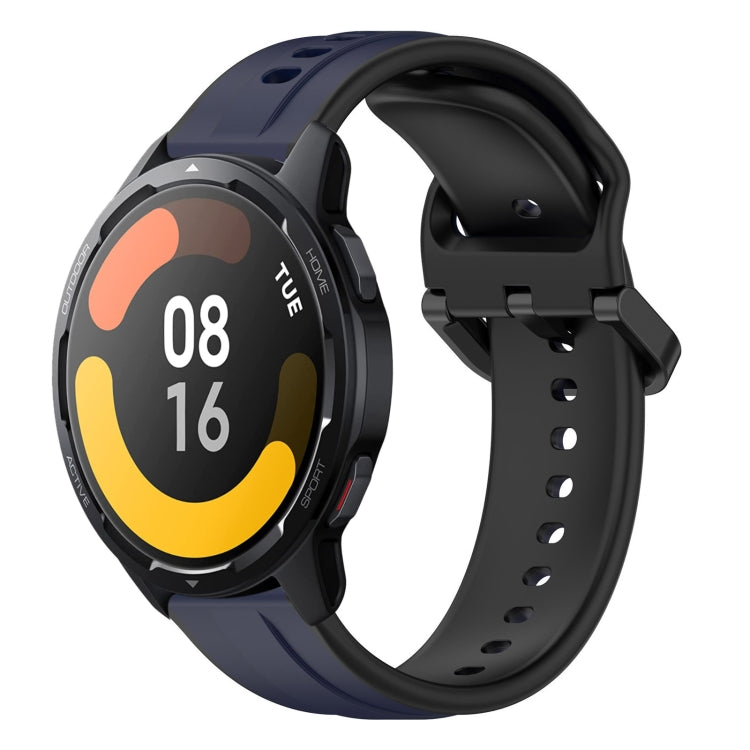 For Xiaomi Watch S1 Active 22mm Convex Loop Two-Color Silicone Watch Band