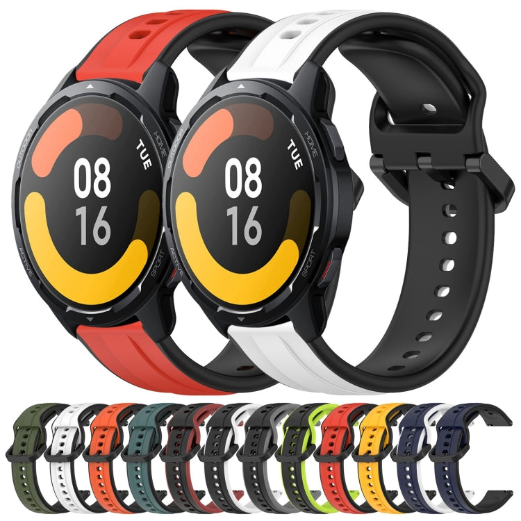 For Xiaomi Watch S1 Active 22mm Convex Loop Two-Color Silicone Watch Band