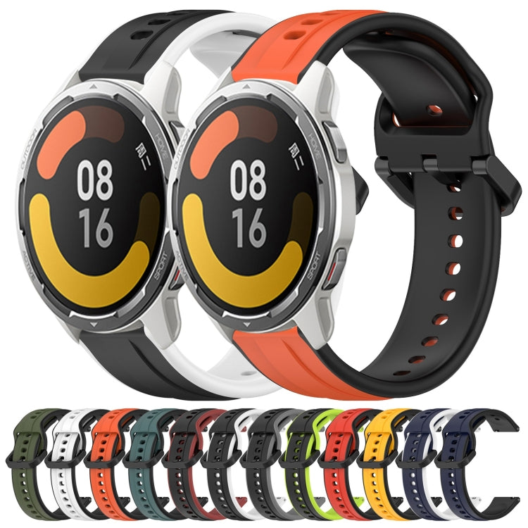 For Xiaomi MI Watch Color 2 22mm Convex Loop Two-Color Silicone Watch Band