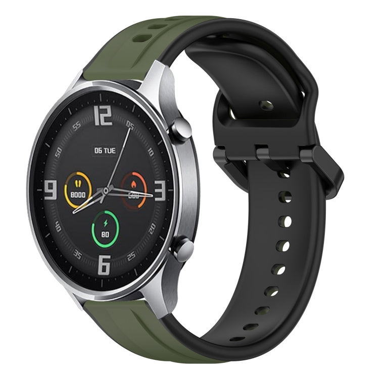 For Xiaomi MI Watch Color 22mm Convex Loop Two-Color Silicone Watch Band
