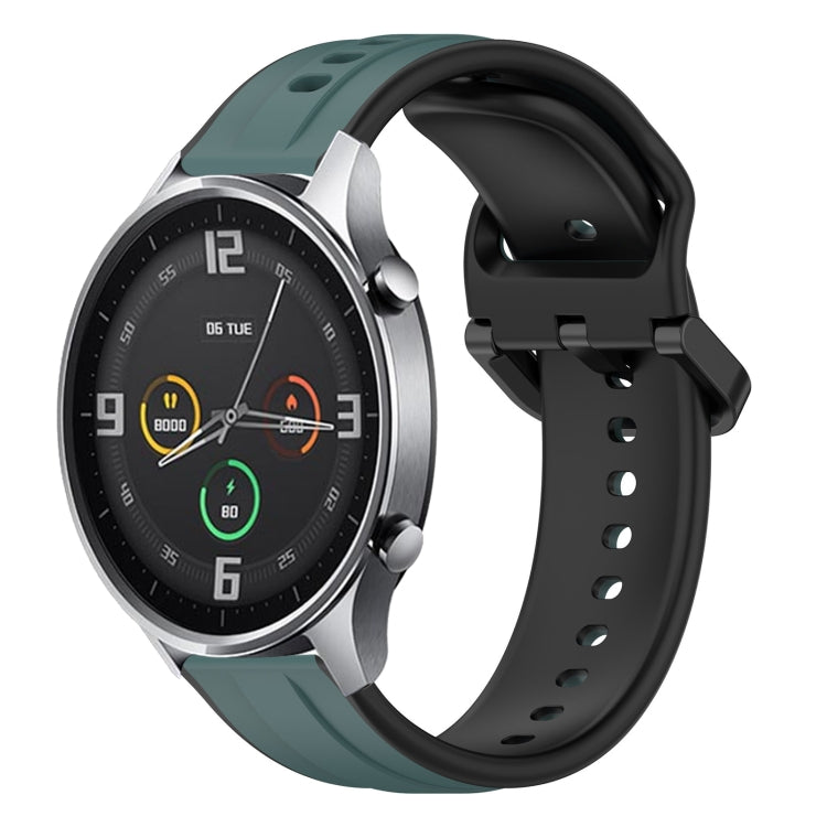For Xiaomi MI Watch Color 22mm Convex Loop Two-Color Silicone Watch Band