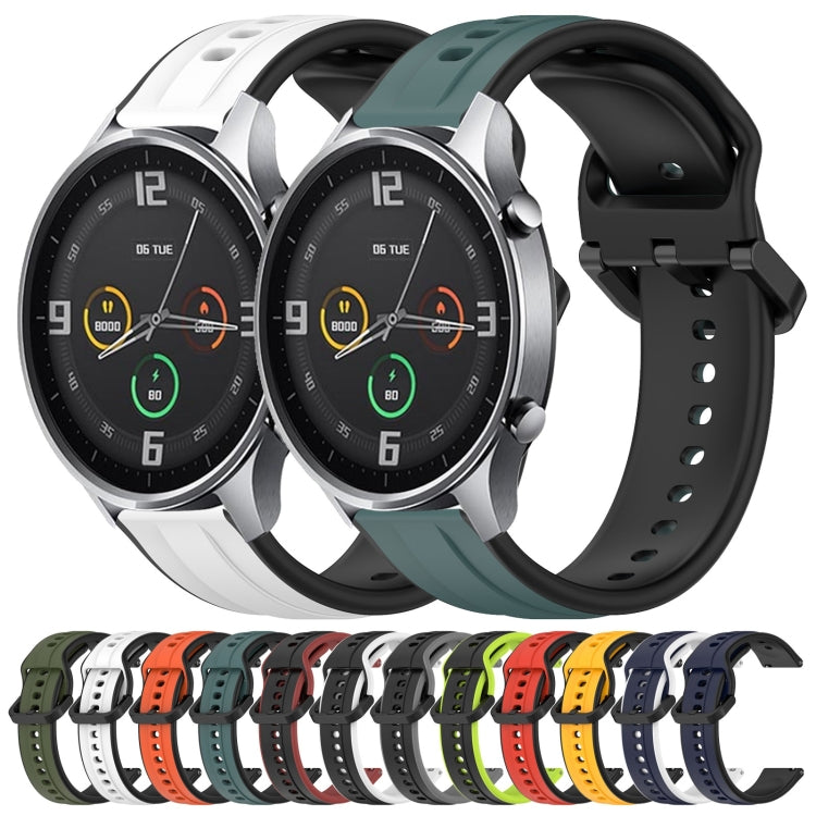 For Xiaomi MI Watch Color 22mm Convex Loop Two-Color Silicone Watch Band