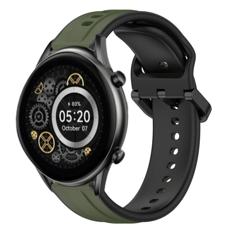 For Xiaomi Haylou RT2 LS10 22mm Convex Loop Two-Color Silicone Watch Band